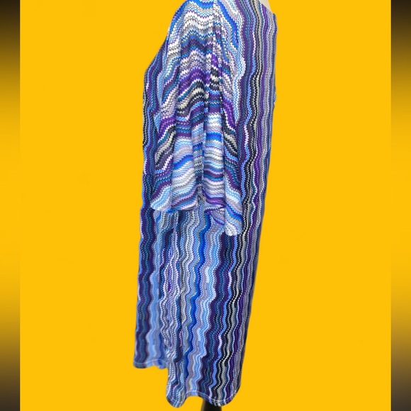 Dot’s Multicolor Asymmetrical Sleeve Dress Sz 1x - Picture 2 of 4